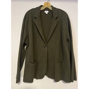 J. Crew Blazer Womens 3X Sweater Schoolboy Olive Green Academia Preppy EUC